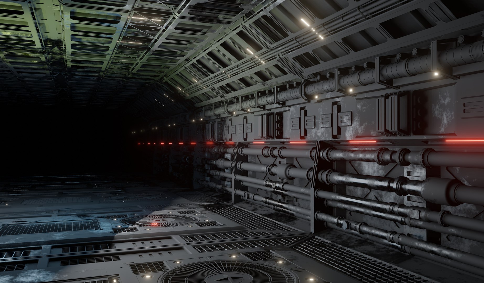 3D Sci-fi Corridor Interior Model - TurboSquid 2100656