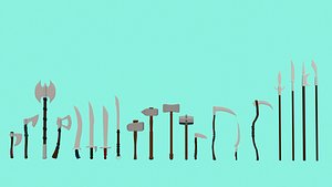 medieval weapons pack sword 3D model