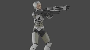 Futuristic Female Warrior 3D model