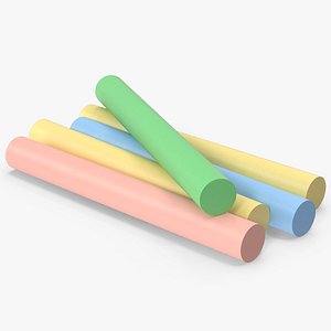 3D Colored Chalk Sticks