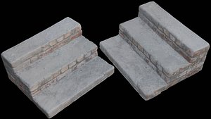 3D Concrete Brick Steps Scan model