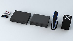Video Game Consoles Lowpoly model