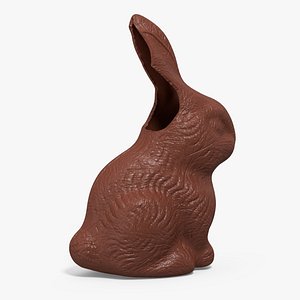 Chocolate Bunny Without a Piece of Ear 3D model
