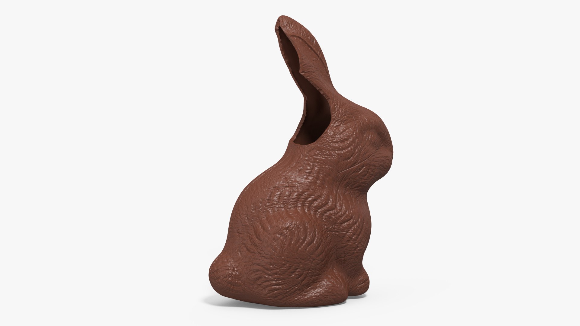 Chocolate Bunny Without a Piece of Ear 3D model preview