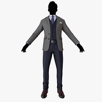 Men Pans with Shirt Blazer and Shoes MixBlueBlackGrey