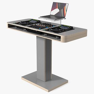 Portable DJ Booth Grey 3D model