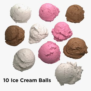 10 Ice Cream Ball Collection 3D model
