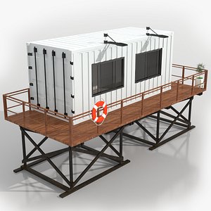 3D model Container Beach Lifeguard Stand