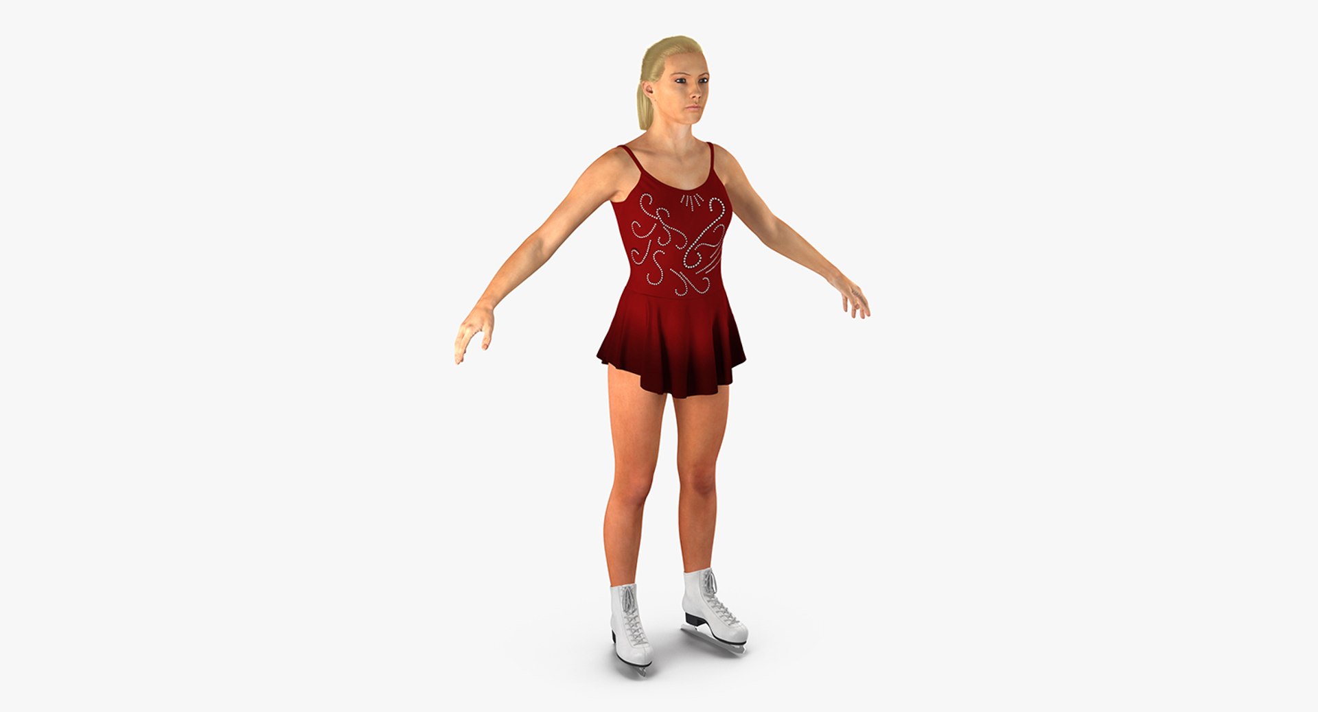 Female Figure Skater 3D Model 3D model preview