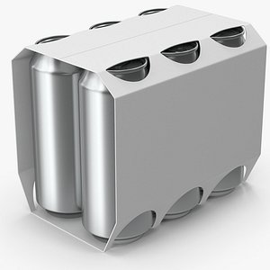 Steel Beer Cans In Package 3D