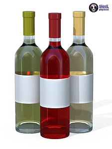 3d wine bottle model