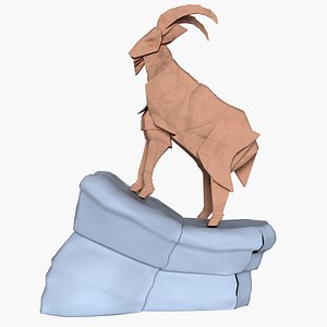 Origami Mountain Goat 3D model