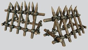 3D wooden barricade defense pbr