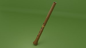 3D Shakuhachi Japanese traditional vertical flute