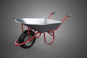 MONOWHEEL CART WHEELBARROW TROLLEY WAGON MONO WHEEL BARROW AXLE 3D