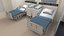 3D Hospital Room With Neonatal Beds And Divider Beige