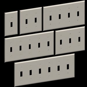 gang switch plate 6 3d model