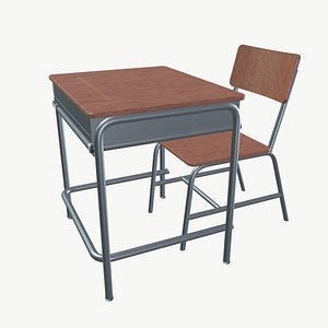 School Desk 3D