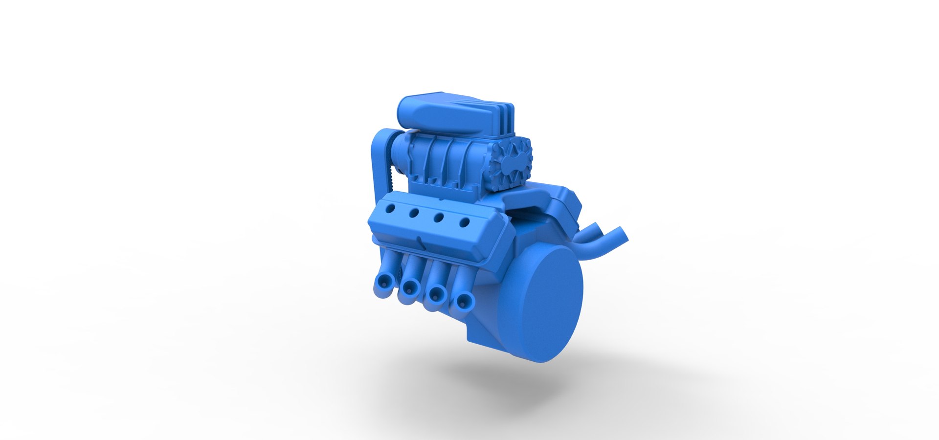 3D Diecast Engine V8 For Vintage Dragster Version 4 Scale 1 To 25 ...