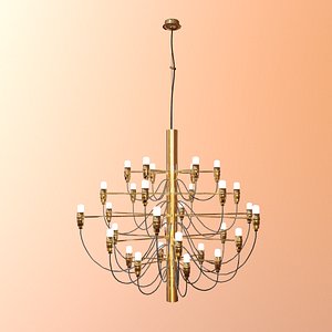 3D gold chandelier interior design