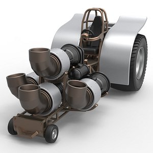 Pulling tractor with 4 jet engines Version 2 Scale 1 to 25