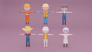 3D Low Poly Charecter Pack model