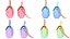 Lovely Heart Embellished Handbag 4 Pastel color 3D model