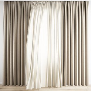 Curtain 287 Wind blowing effect 5 3D model 3D
