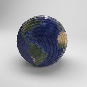 3D voxel planet earth