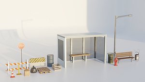 3D model Street Items PBR