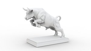 3D Charging Bull Sculpture 3D Print Model