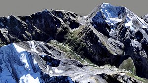 Mountain landscape Doldenhorn Alps Switzerland 3D
