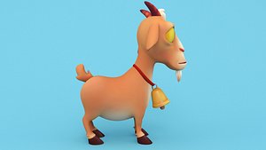 Goat Cartoon Low Poly Low-poly 3D model