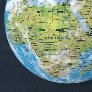 Earth texture world map globe with moon