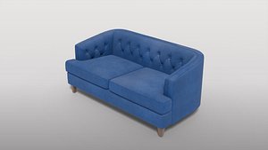Contemporary Navy Loveseat