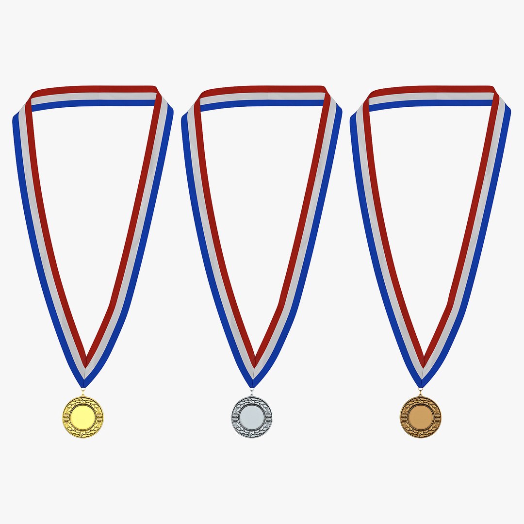 Award Medals 3D Models Set 3D model preview