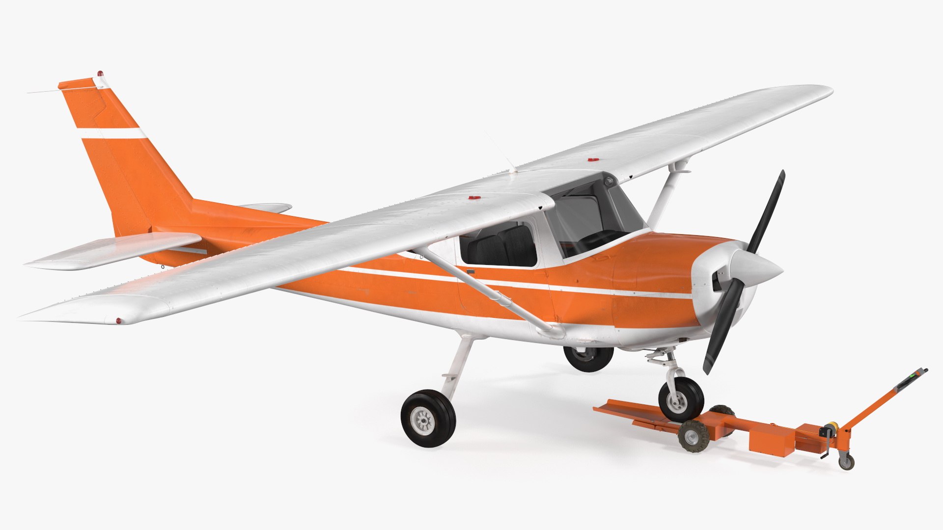Tow Tug with Light Aircraft 3D model preview