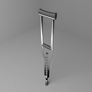 walking crutch adjustable 3D model