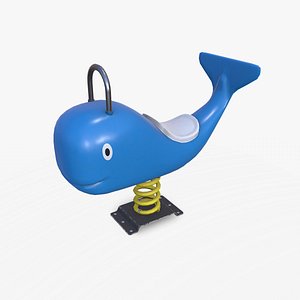 Playground Spring Rider Whale Low-poly PBR