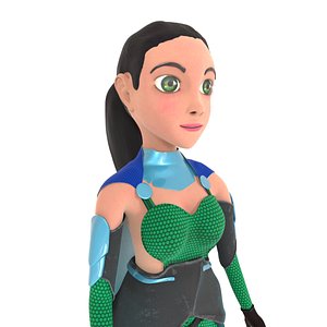 3d Cartoon Female Chracter model