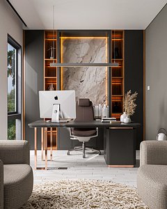 Home Office Interior Design 3D model