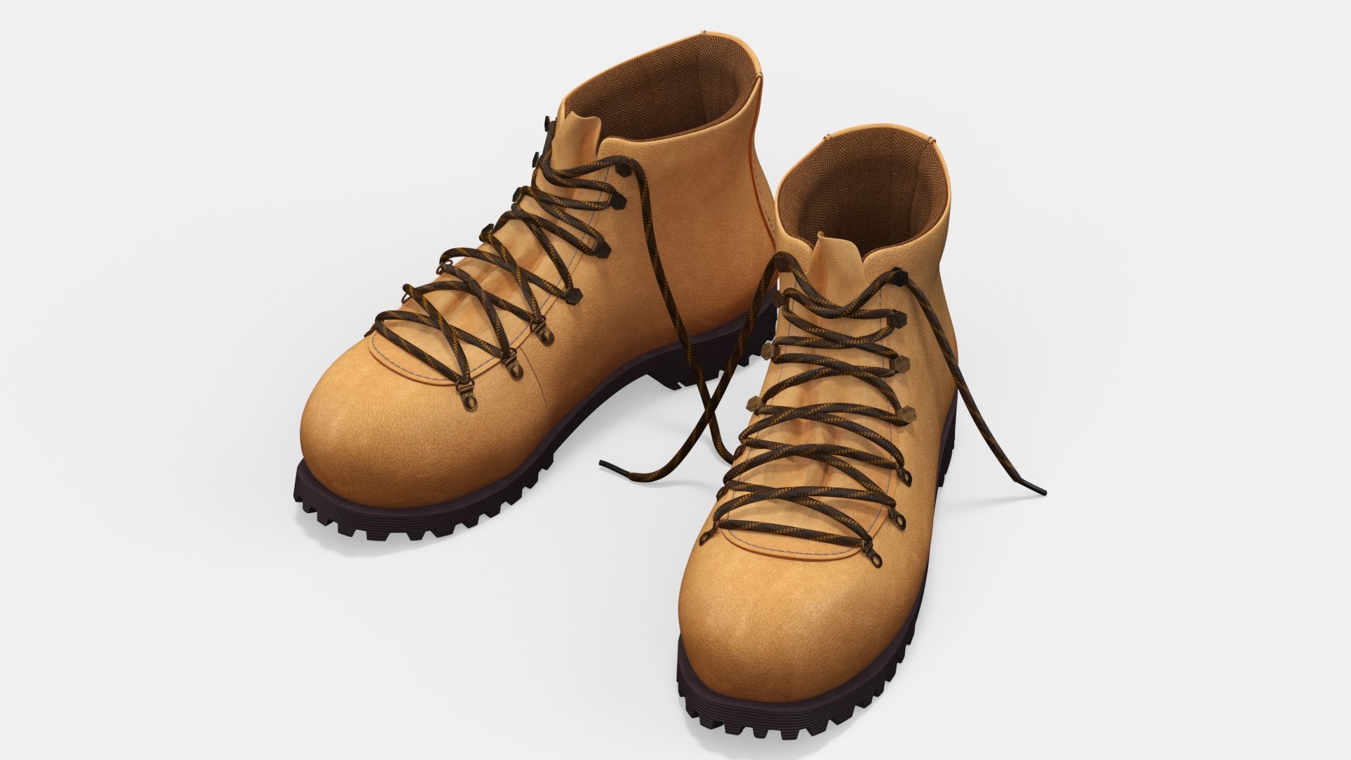 Mountain Hiking Boots 3D model preview