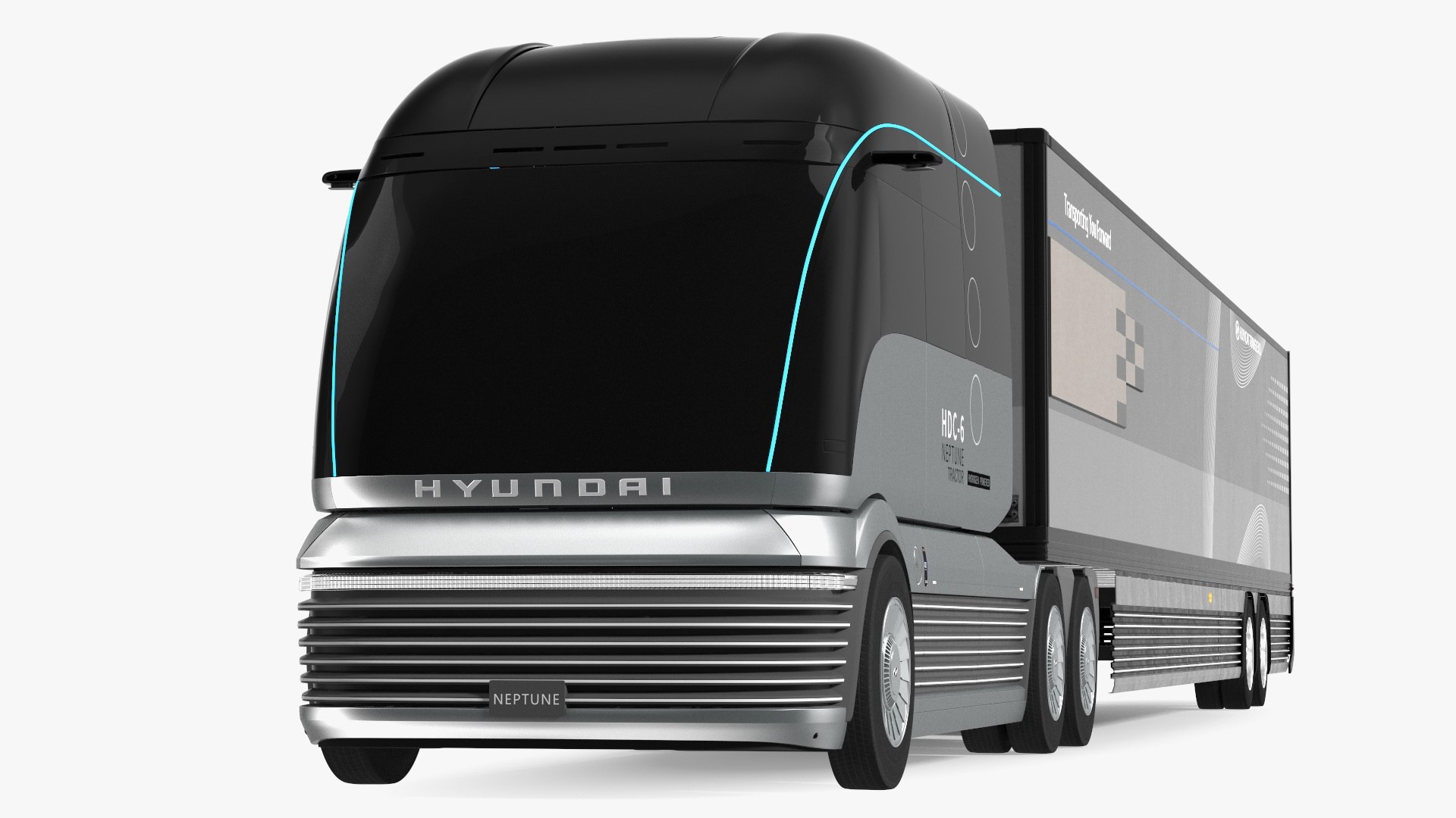 Hyundai HDC-6 Hydrogen Semi Truck Simple Interior 3D model preview