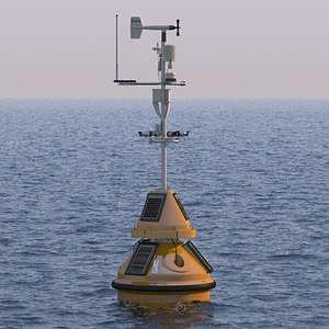 Yellow Weather Monitoring Buoy 3D model