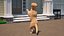 Begging White Labrador Dog Pose Fur Animated Rigged
