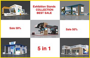 5 Exhibition Stand Stall Fair 3D  Model Collection 3D