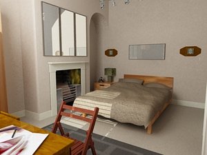 3d bedroom bed