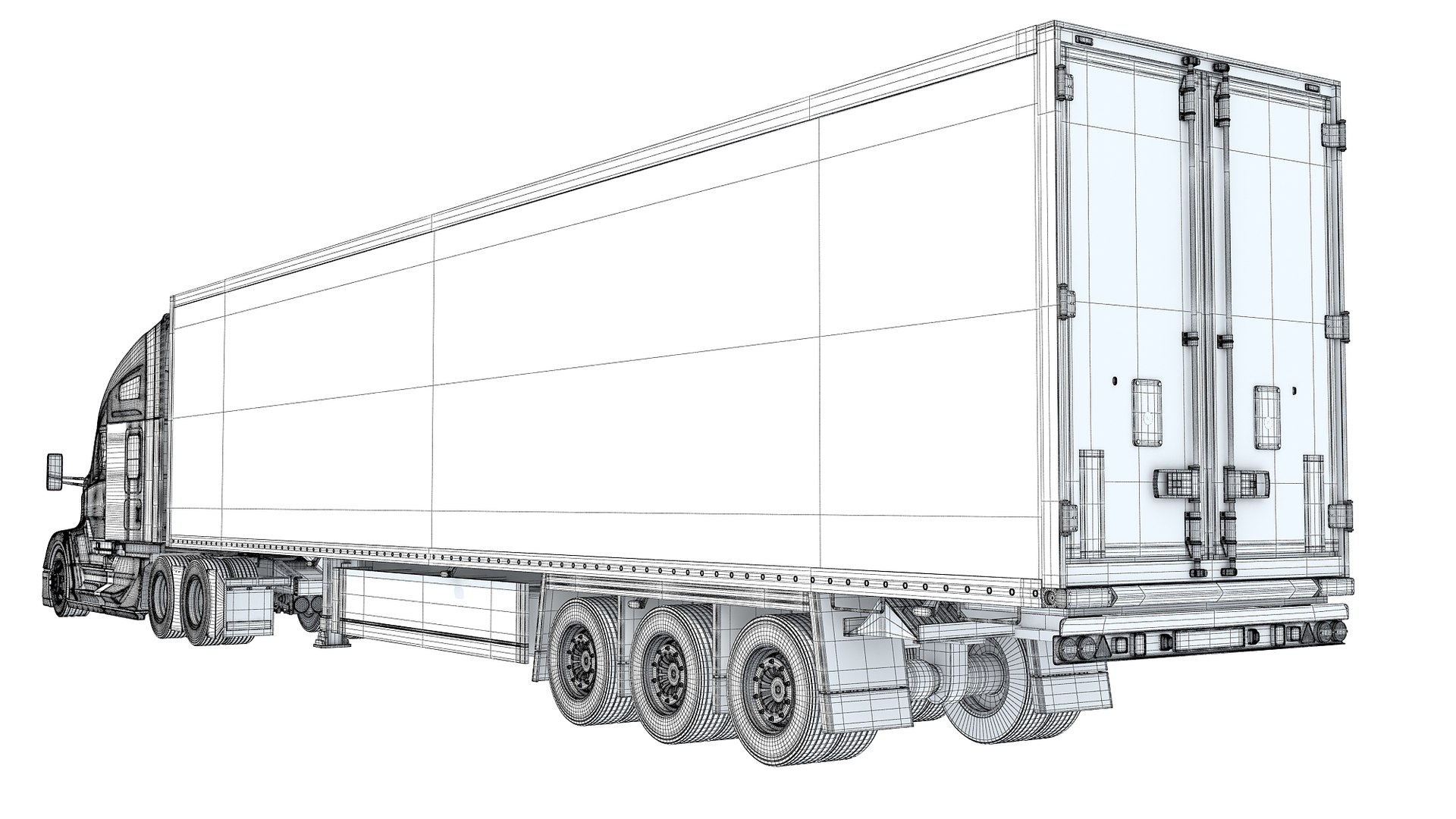 Truck With Reefer Refrigerator Trailer 3D Model TurboSquid 1958293