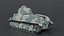 Low Poly Cartoon Somua S35 Tank