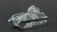 Low Poly Cartoon Somua S35 Tank